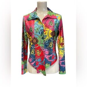 J.OUR multicolored patterned short-sleeve collared shirt Size:L